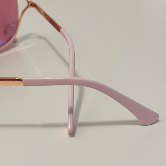 Chrome Pink and Gold Big Mirrored Square Sunglasses 59/17 141mm UV400 - Picture 10 of 11